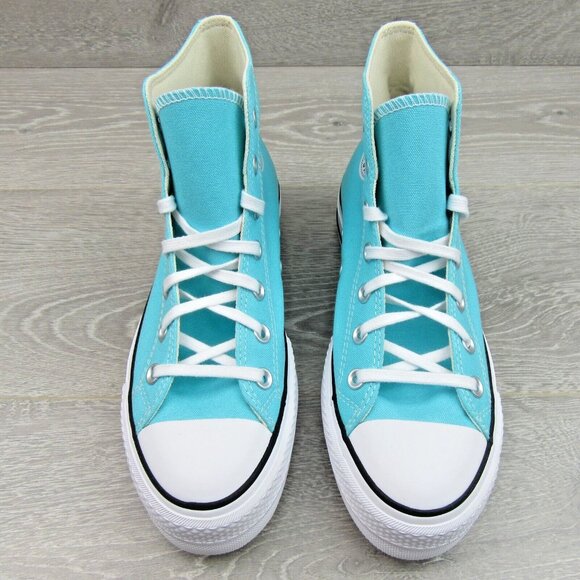 Chuck Taylor All Star Lift Platform Canvas Women's Size 8 Cyan White NEW - Picture 6 of 14